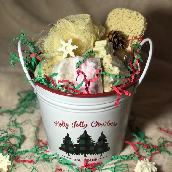 Christmas Tin Buckets - Natural Soaps